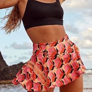 Free People floral mini skirt athletic